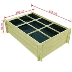 VidaXL Plantenbak Verhoogd 150x100x40 Cm Geïmpregneerd Hout -Meubelwinkel 0fe1154a7eec43948155429a1b697853