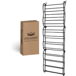 O'DADDY® Hangend Schoenenrek - Opdek En Stompe Deur - 20x51x182 Zwart -Meubelwinkel 1000012471 0102