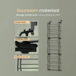 O'DADDY® Hangend Schoenenrek - Opdek En Stompe Deur - 20x51x182 Zwart