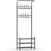 O'DADDY® Kapstok Staand - Schoenenrek - 18 Haken - 66x30x190cm - Zwart