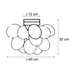 QAZQA Design Plafondlamp Zwart Met Amber Glas 4-lichts - Uvas 6 QAZQA Design Plafondlamp Zwart Met Amber Glas 4-lichts - Uvas -Meubelwinkel 1000025196 0102