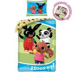 Bing Bunny Dekbedovertrek Hooray - Eenpersoons - 140 X 200 Cm - Katoen -Meubelwinkel 1000025570 0103