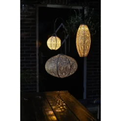 Lumiz Solar Buitenlampion Ikat Oval - Solar Tuinverlichting - 40 Cm - Goud -Meubelwinkel 1000033362 0111