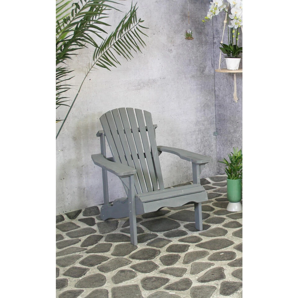 SenS-Line Adirondack Tuinstoel - Hout - Grijs 2 SenS-Line Adirondack Tuinstoel - Hout - Grijs - Afbeelding 2