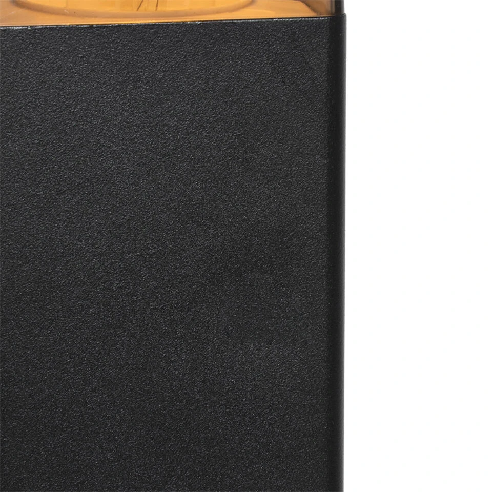 QAZQA Staande Buitenlamp Zwart 50 Cm IP44 Met Smoke Glass - Denmark 4 QAZQA Staande Buitenlamp Zwart 50 Cm IP44 Met Smoke Glass - Denmark - Afbeelding 4