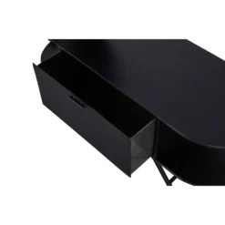 WOOOD Rink Kapstok Met Spiegel - Metaal - Zwart - 188x99x34 -Meubelwinkel 1000052508 0102