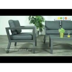 Garden Impressions San Luis Loungeset 4-delig - Donker Grijs -Meubelwinkel 1000054042 0103