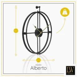 LW Collection Wandklok Alberto Zwart Met Gouden Wijzers 42cm 6 LW Collection Wandklok Alberto Zwart Met Gouden Wijzers 42cm -Meubelwinkel 1000064278 0102