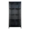 Giga Meubel Vitrinekast Metaal Zwart - 35x80x175cm - Kast Brisbane