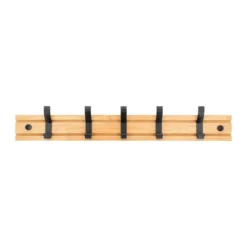 QUVIO Kapstok Bamboo Verschuifbare Haken Hout -Meubelwinkel 1000071847 0103