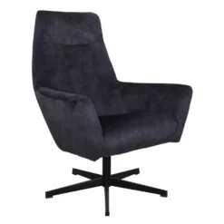 Fauteuil Draaibaar Casper Velvet Antraciet - Stof - Grijs -Meubelwinkel 1000072638 0103