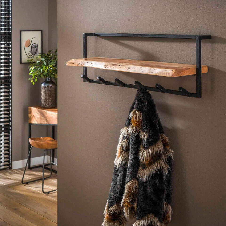 Woody Kapstok Metaal - Hout - Bruin 2 Woody Kapstok Metaal - Hout - Bruin - Afbeelding 2