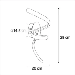 QAZQA Design Wandlamp Zwart 3-stap Touchdimmer Incl. LED - Twisted 6 QAZQA Design Wandlamp Zwart 3-stap Touchdimmer Incl. LED - Twisted -Meubelwinkel 1000078853 0102