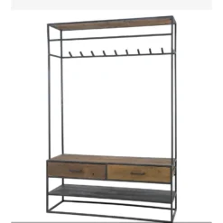Garderobe Kapstok Brent 35x120x180cm - Hout - Grijs
