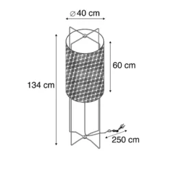 QAZQA Design Vloerlamp Zwart Linnen Kap - Rich -Meubelwinkel 1000080978 0102