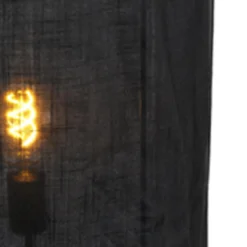 QAZQA Design Vloerlamp Zwart Linnen Kap - Rich -Meubelwinkel 1000080978 0103