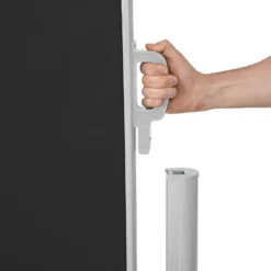 Tectake - Uittrekbaar Aluminium Windscherm Tuinscherm 200 X 300 Cm Zwart -Meubelwinkel 1000082547 0103