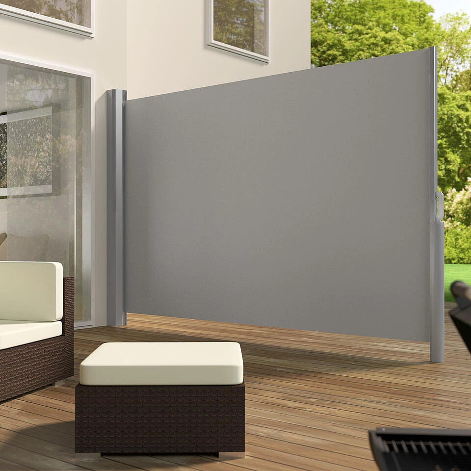 Tectake - Uittrekbaar Aluminium Windscherm Tuinscherm 200 X 300 Cm Grijs 2 Tectake - Uittrekbaar Aluminium Windscherm Tuinscherm 200 X 300 Cm Grijs - Afbeelding 2