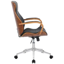 Clp Bureaustoel Melilla Kunstleder Walnoot Zwart -Meubelwinkel 1000085263 0102