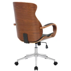 Clp Bureaustoel Melilla Kunstleder Walnoot Zwart -Meubelwinkel 1000085263 0103