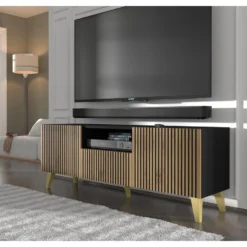 TV Meubel Ravenna P Painted MDF 56x150x42 Zwart 6 TV Meubel Ravenna P Painted MDF 56x150x42 Zwart -Meubelwinkel 1000088535 0102