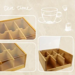 Orange85 Theedoos 6 Vaks Bamboe 20,5x22x10 Cm Kunststof 7 Orange85 Theedoos 6 Vaks Bamboe 20,5x22x10 Cm Kunststof -Meubelwinkel 1000090166 0111