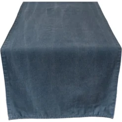 Laura Ashley Tafelloper Blauw Dubbelzijdig Uni/Wild Clematis 40x150cm -Meubelwinkel 1000093100 0102