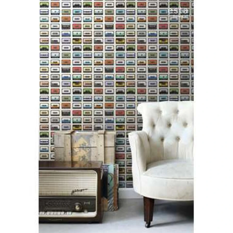 ESTAhome Behang XXL - Vintage Cassettes 2 ESTAhome Behang XXL - Vintage Cassettes - Afbeelding 2