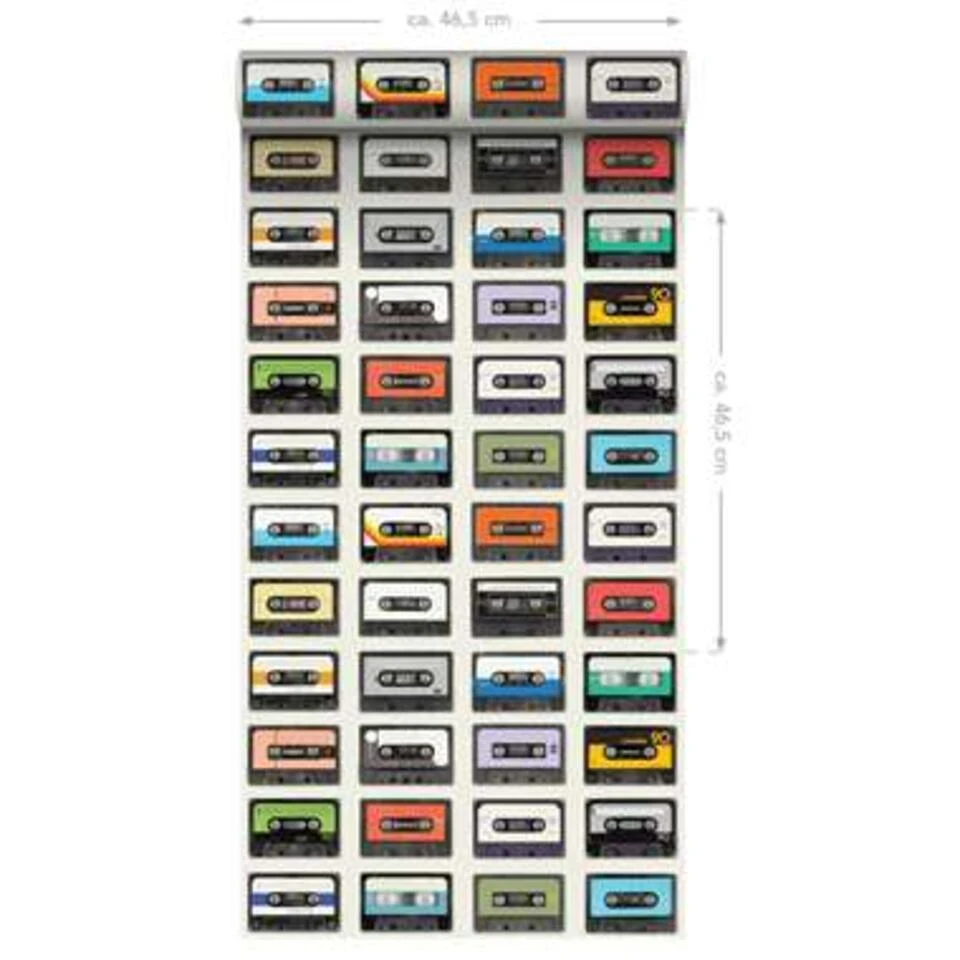 ESTAhome Behang XXL - Vintage Cassettes 4 ESTAhome Behang XXL - Vintage Cassettes - Afbeelding 4