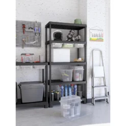 Keter Plus Shelf 90/5 - 5 Planken - 90x40x182cm - Zwart -Meubelwinkel 1173102716 0102