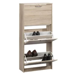 Schoenenkast Mainz - Eikenkleur - 123,5x58x25 Cm -Meubelwinkel 11901476 0330