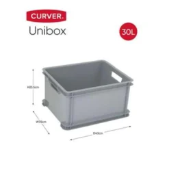 Curver Unibox Classic Opbergbox L - 3x30L - 43x35x23,5cm - Grijs -Meubelwinkel 1237137916 0102