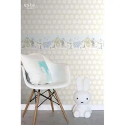 ESTAhome Behangrand - Circus - Lichtblauw, Beige - 26,5 Cm X 5 M -Meubelwinkel 1337827851 0102