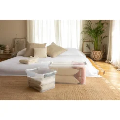 Curver Handy+ Opbergbox - 50L - 3 Stuks - Transparant Met Deksel -Meubelwinkel 1645168536 0102