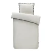 Dindi Home Dekbedovertrek Fleeky Fringes Effen - Wit - 140x200/220 Cm