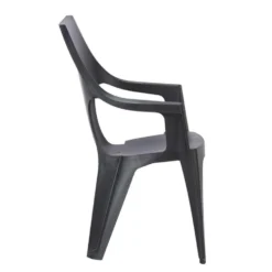 Keter - Stapelstoel Dante Hoge Rug - Donkergrijs - 89x57x57 Cm -Meubelwinkel 50100437 8000