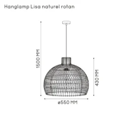 Hanglamp Lisa - Rotan - Naturel -Meubelwinkel 60105006 9700