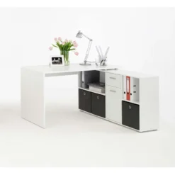 Meubelwinkel 23 Hoekbureau Lex - Wit - 66,5x136x74 Cm