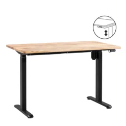 Meubelwinkel 19 Bureau Homeworx Zit/sta Elektrisch Verstelbaar – Mangohout/zwart - 75/118x120x70 Cm