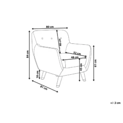 Beliani Fauteuil BODO - Blauw Fluweel -Meubelwinkel aab893f2054e4cd88a2b5f571b95b985