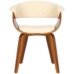 CLP Set Van 2 Bruce Eetkamerstoelen Frame Walnoot Kunstleder Crème -Meubelwinkel c1db050d5f47407098e4317bd665dc13