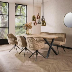 Diego Eetkamerbank Velvet - Stof - Beige 5 Diego Eetkamerbank Velvet - Stof - Beige -Meubelwinkel d6cba83be925486a8f2ed85d04af58ff